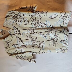Vintage K.A.D Men's Hawaiian Shirt.  Large.  100% Cotton. White Lotus Vibes